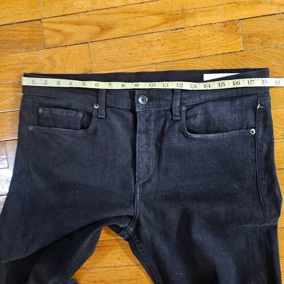 Rag & Bone Mens Jeans 36x33 Black Standard Issue 1 Skinny Stretch - Picture 5 of 10